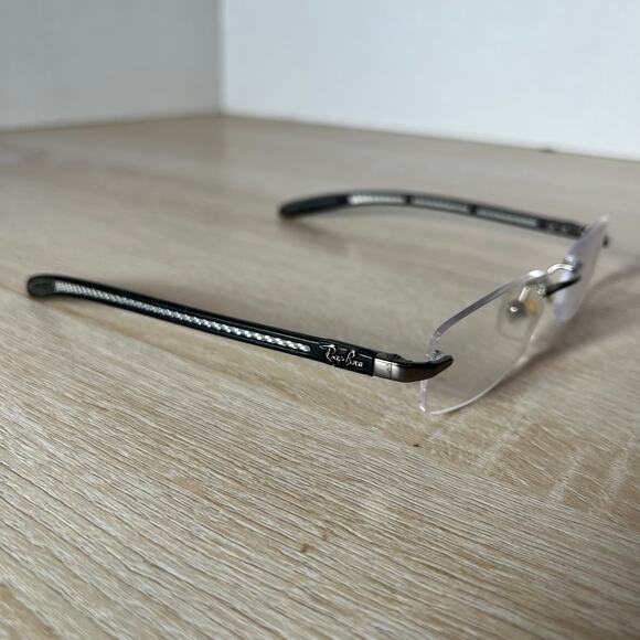 Ray-Ban RB8402 2502 Eyeglasses Rimless Carbon Fiber Black Frames 52-17-140 - Picture 9 of 11